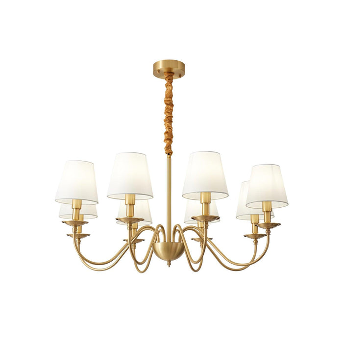 Tapered Fabric Brass Chandelier-DWHOME