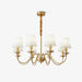 Tapered Fabric Brass Chandelier.