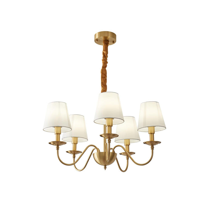 Tapered Fabric Brass Chandelier - Vakkerlight