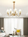 Tapered Fabric Brass Chandelier.