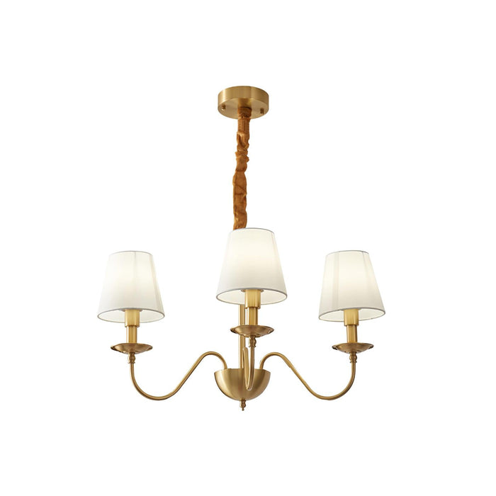 Tapered Fabric Brass Chandelier - Vakkerlight