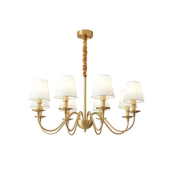 Tapered Fabric Brass Chandelier-DWHOME