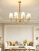 Tapered Fabric Brass Chandelier.