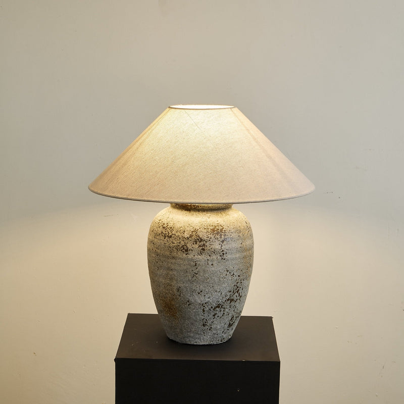 Tavira Aged Stone Table Lamp-DWHOME