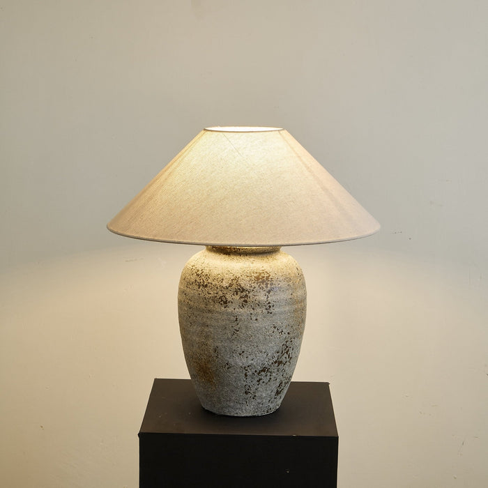 Tavira Aged Stone Table Lamp-DWHOME