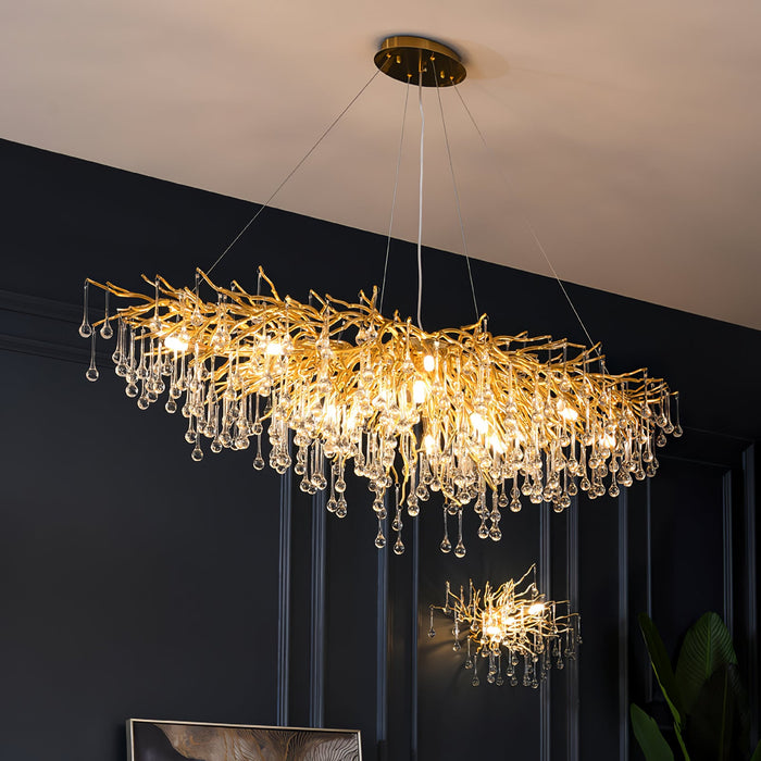 Teardrop Crystal Chandelier.