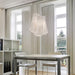 Stainless Steel Pleated Pendant Lamp.