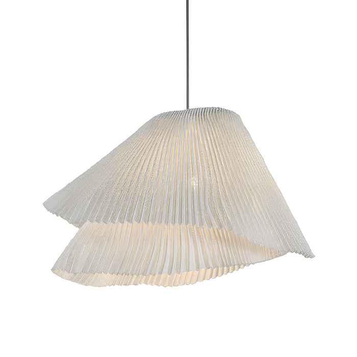 Stainless Steel Pleated Pendant Lamp.