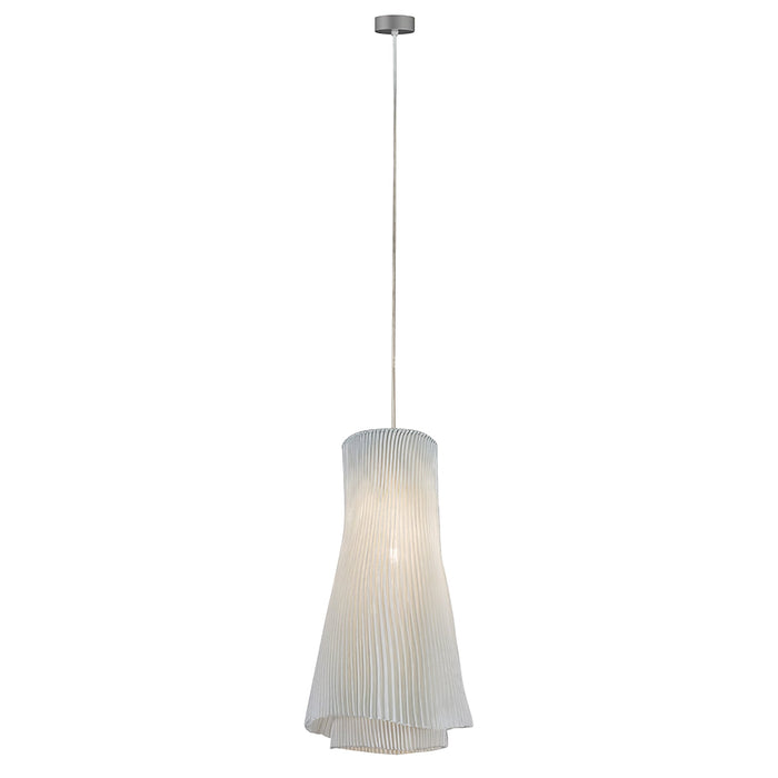 Stainless Steel Pleated Pendant Lamp.