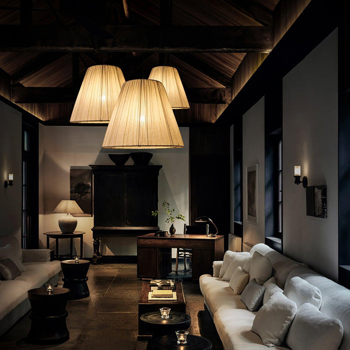 Textile Taper Pendant Lamp-DWHOME