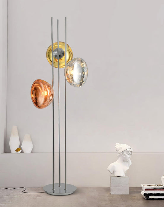 Three Lava Glass Floor Lamp.