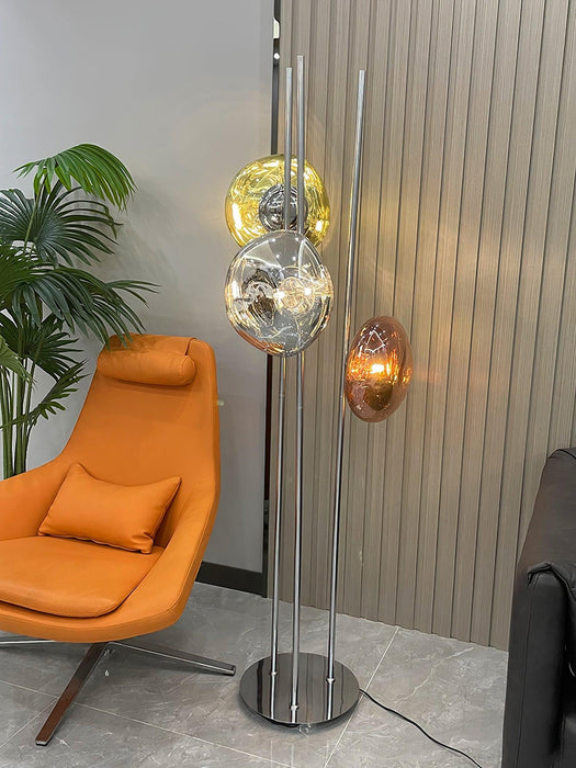 Three Lava Glass Floor Lamp.