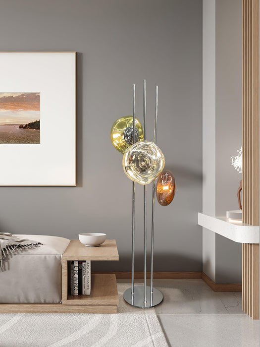 Three Lava Glass Floor Lamp.