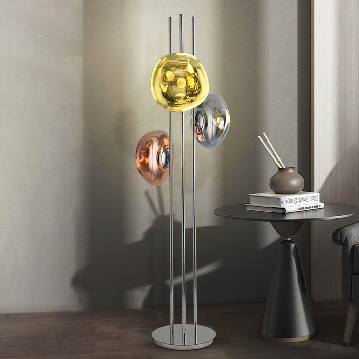 Three Lava Glass Floor Lamp.