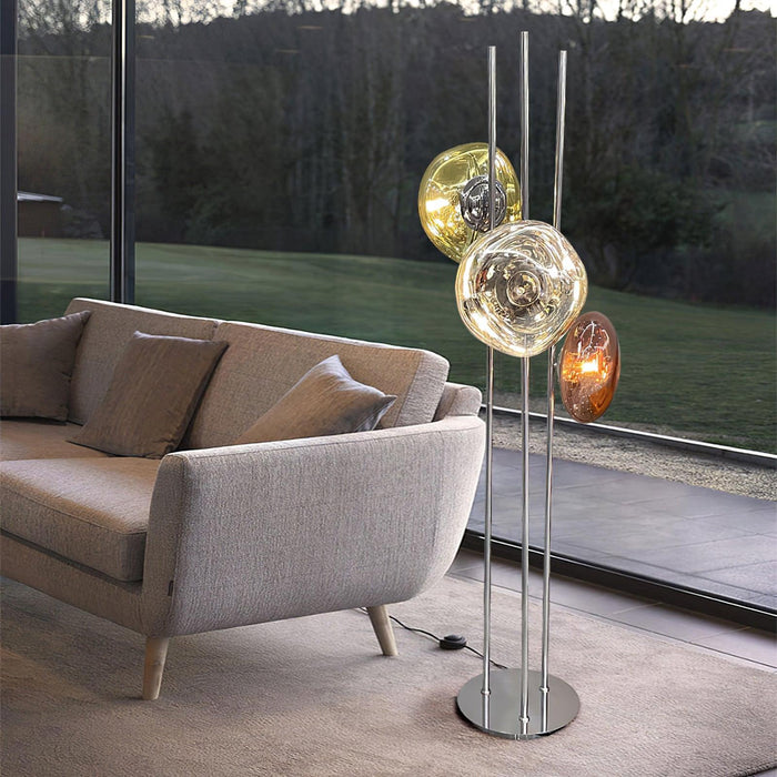 Three Lava Glass Floor Lamp.