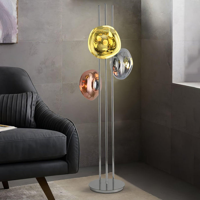 Three Lava Glass Floor Lamp.