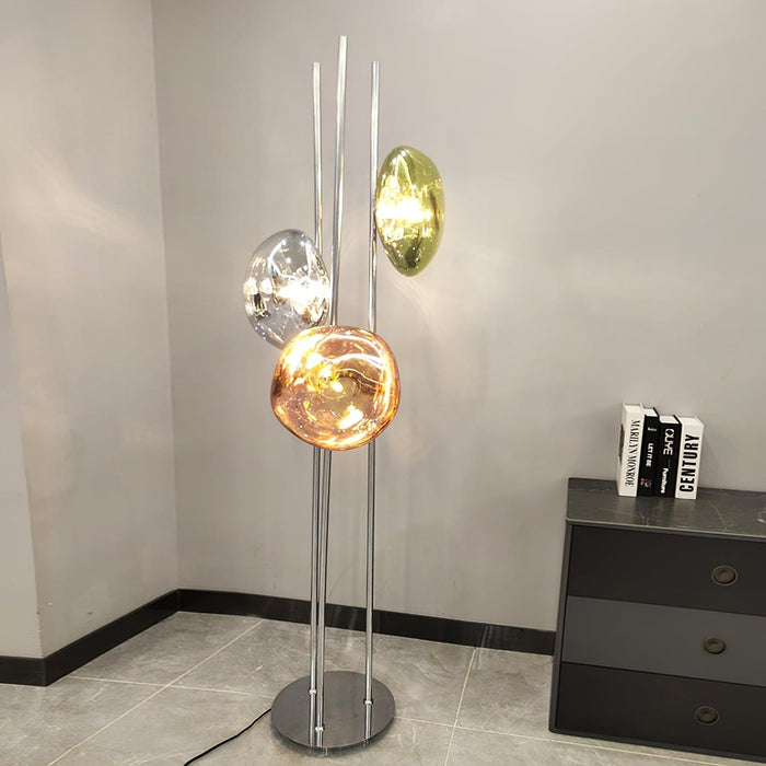 Three Lava Glass Floor Lamp.