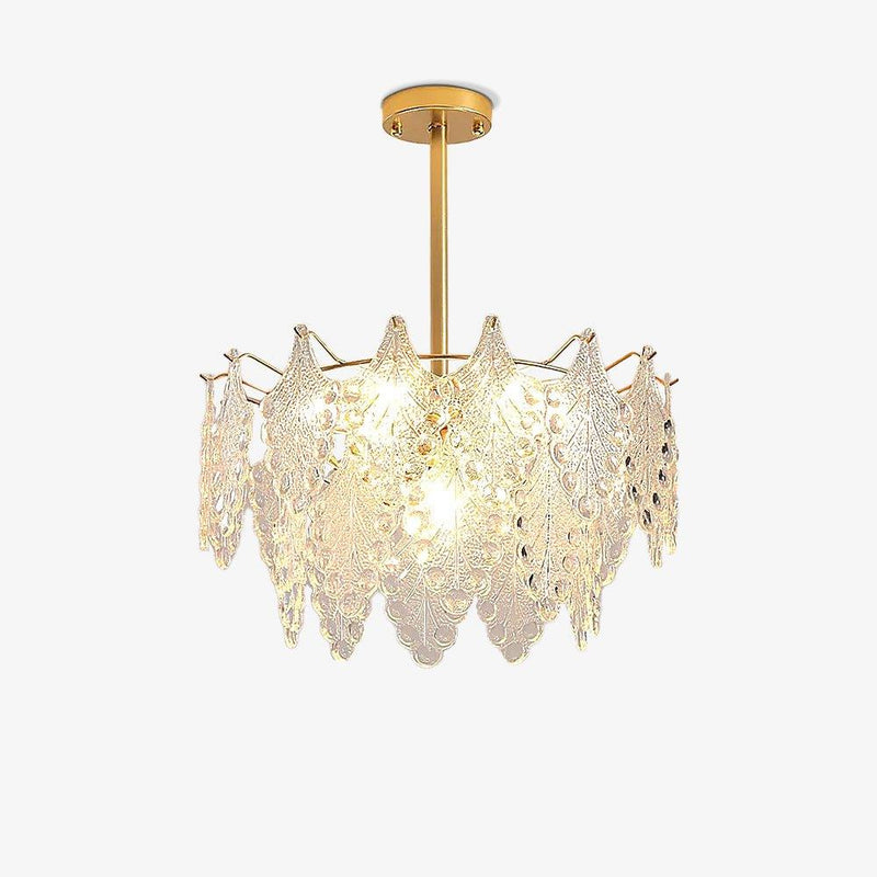 Tiered Carved Glass Chandelier-DWHOME