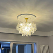Tiered Carved Glass Chandelier-DWHOME