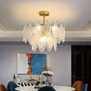 Tiered Carved Glass Chandelier-DWHOME