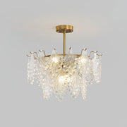 Tiered Carved Glass Chandelier-DWHOME