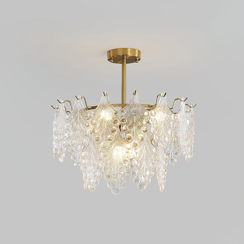 Tiered Carved Glass Chandelier-DWHOME