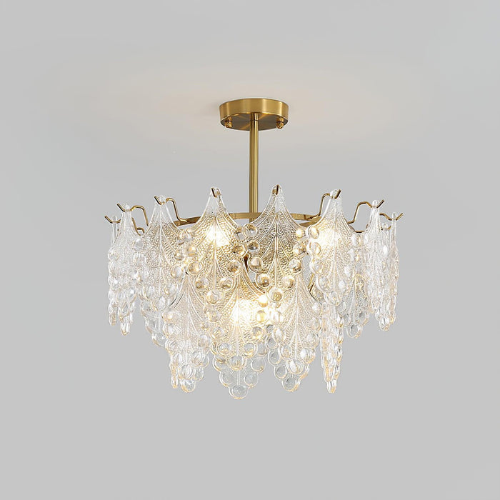 Tiered Carved Glass Chandelier-DWHOME