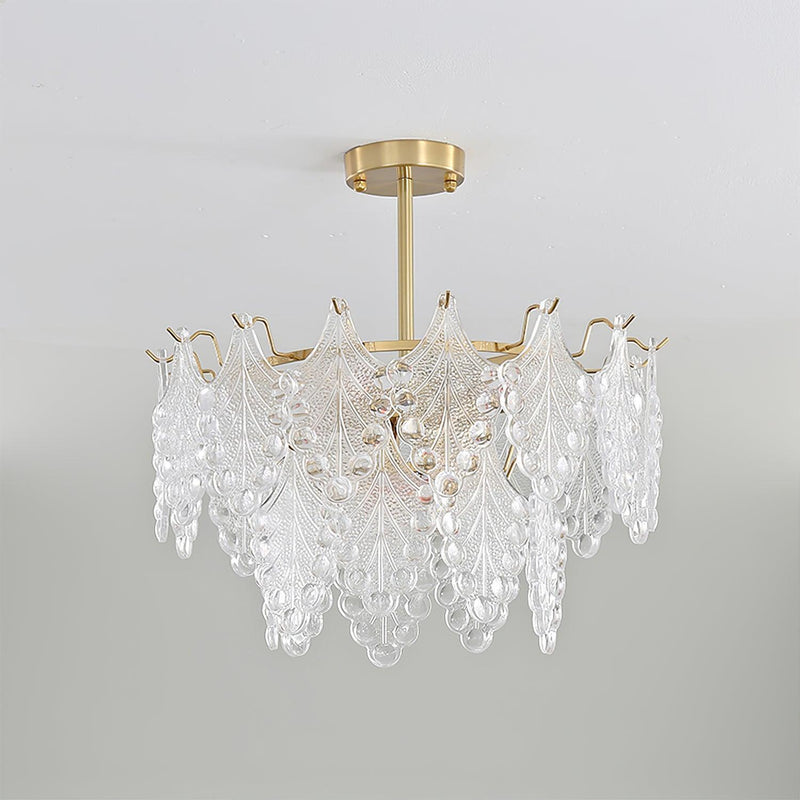 Tiered Carved Glass Chandelier-DWHOME