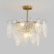 Tiered Carved Glass Chandelier-DWHOME