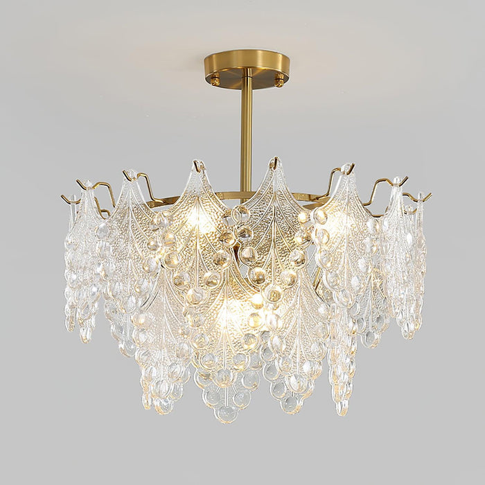 Tiered Carved Glass Chandelier-DWHOME