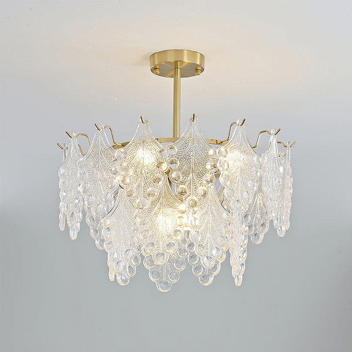 Tiered Carved Glass Chandelier-DWHOME