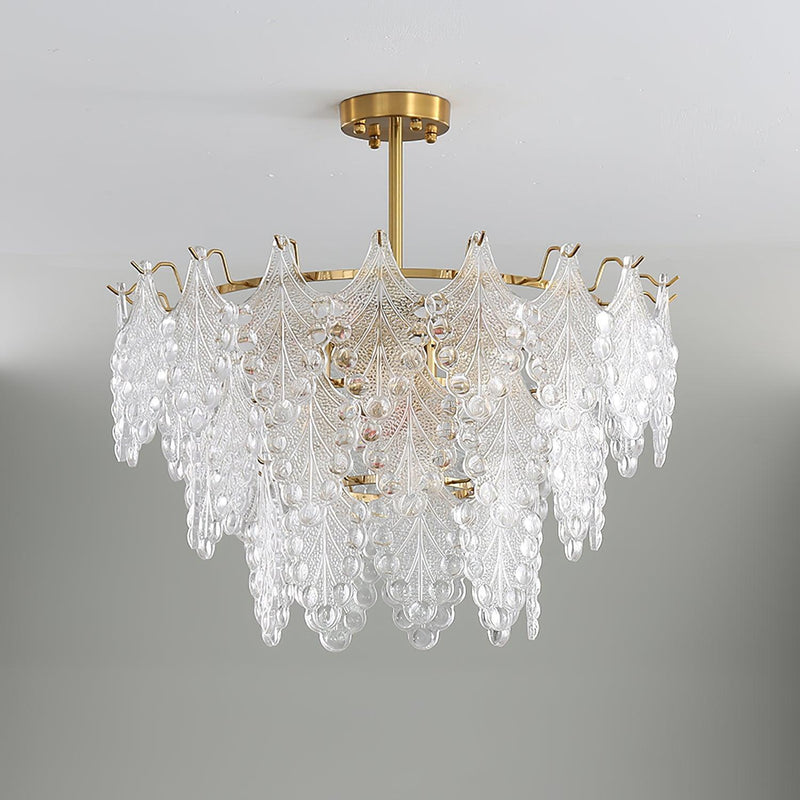 Tiered Carved Glass Chandelier-DWHOME