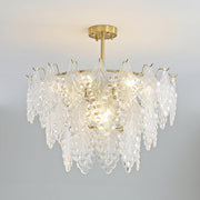 Tiered Carved Glass Chandelier-DWHOME