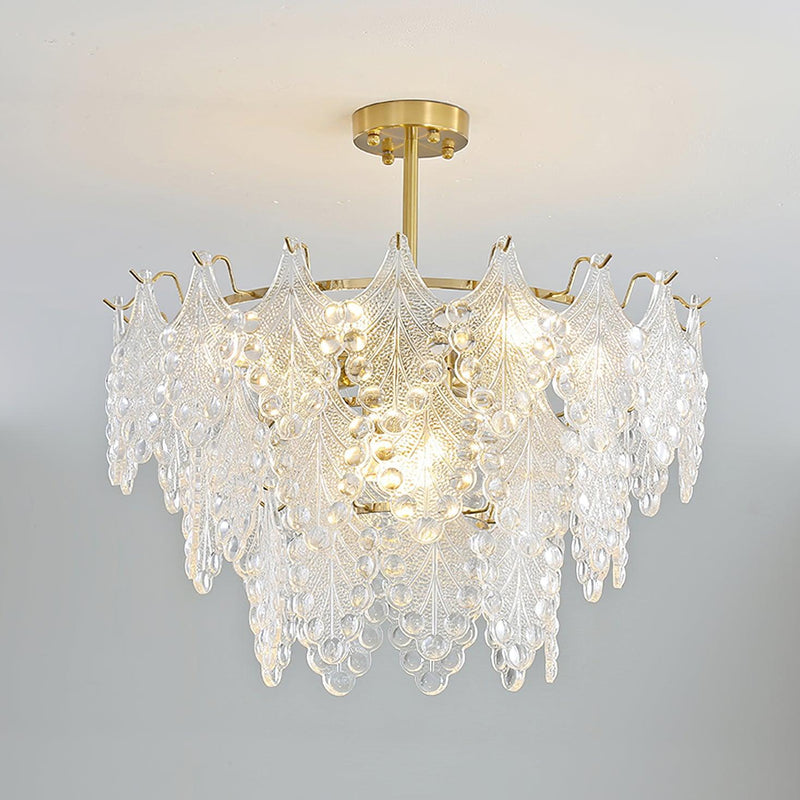 Tiered Carved Glass Chandelier-DWHOME