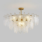Tiered Carved Glass Chandelier-DWHOME