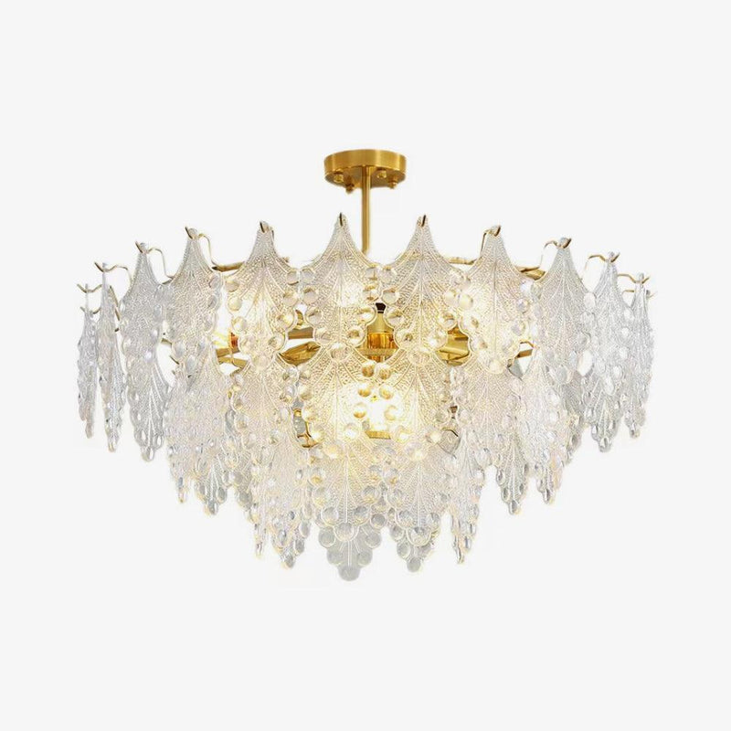 Tiered Carved Glass Chandelier-DWHOME