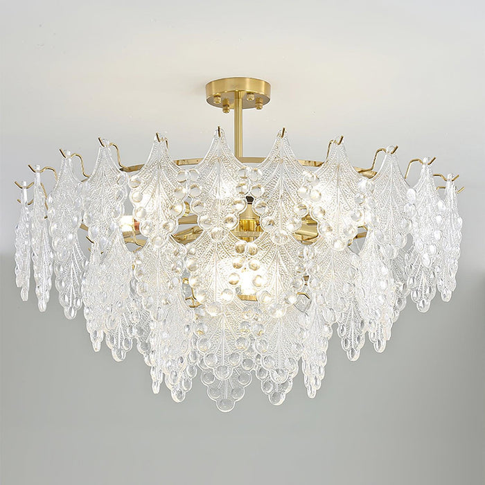 Tiered Carved Glass Chandelier-DWHOME