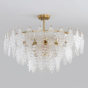Tiered Carved Glass Chandelier-DWHOME