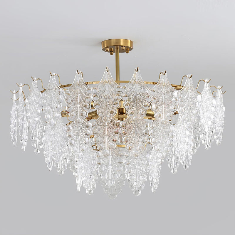 Tiered Carved Glass Chandelier-DWHOME