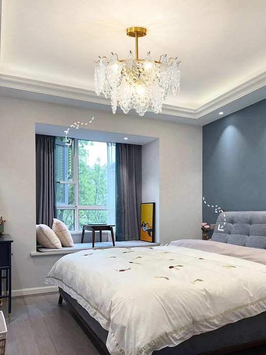 Tiered Carved Glass Chandelier-DWHOME