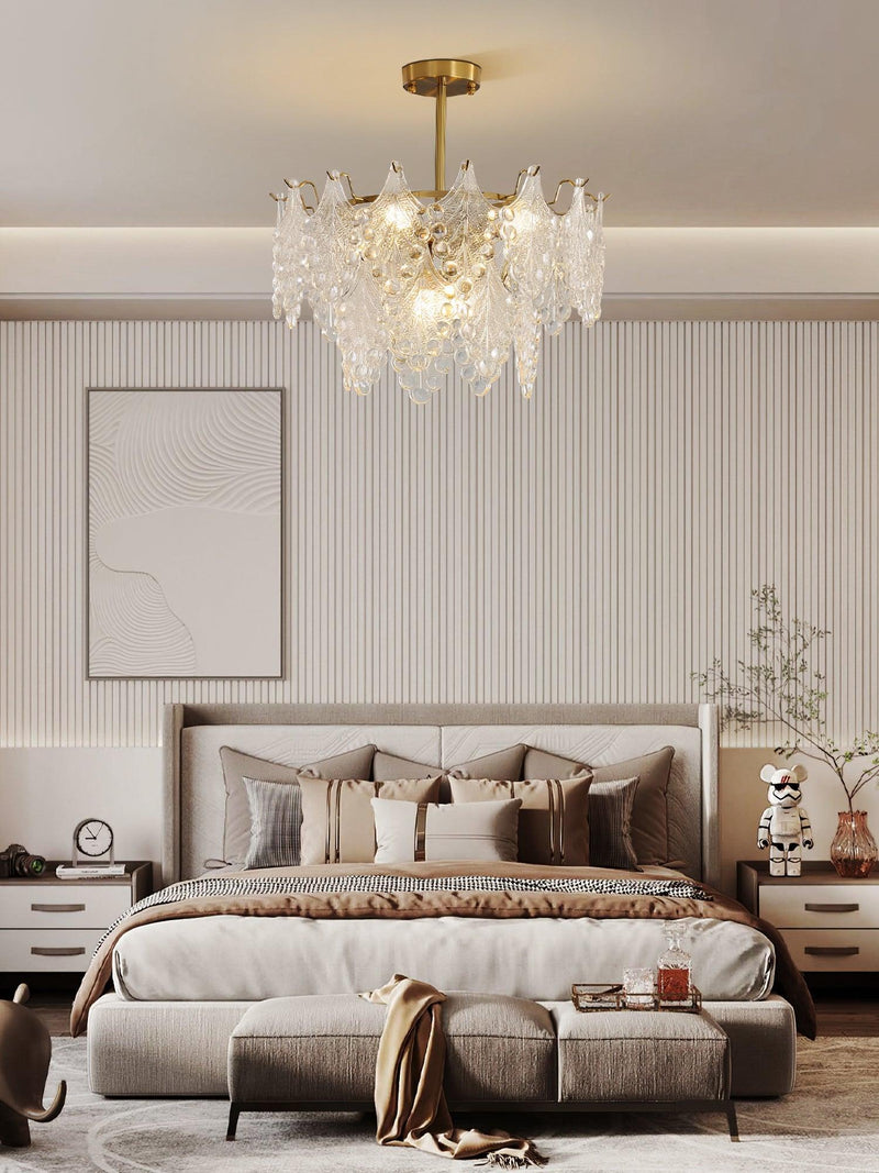 Tiered Carved Glass Chandelier-DWHOME