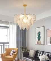 Tiered Carved Glass Chandelier-DWHOME