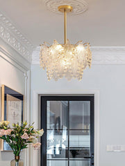 Tiered Carved Glass Chandelier-DWHOME