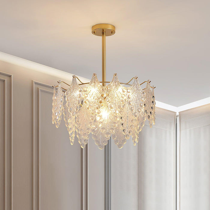 Tiered Carved Glass Chandelier-DWHOME