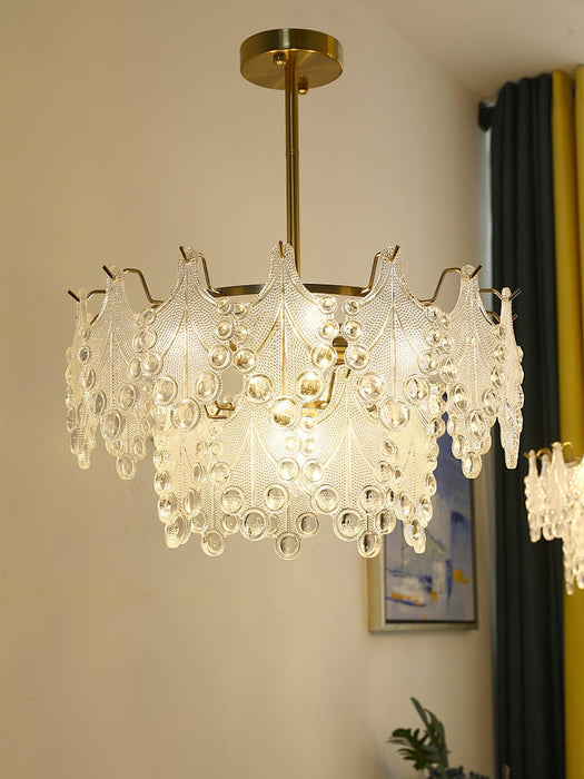 Tiered Carved Glass Chandelier-DWHOME