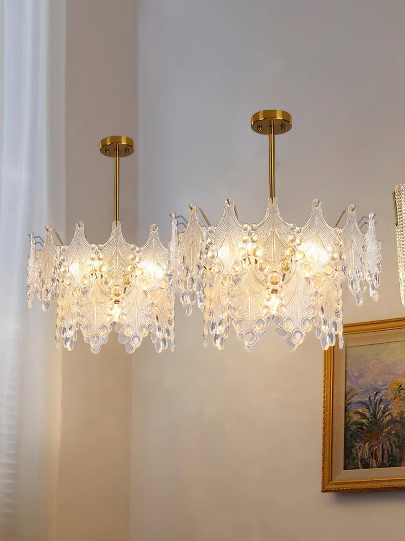 Tiered Carved Glass Chandelier-DWHOME