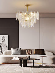 Tiered Carved Glass Chandelier-DWHOME