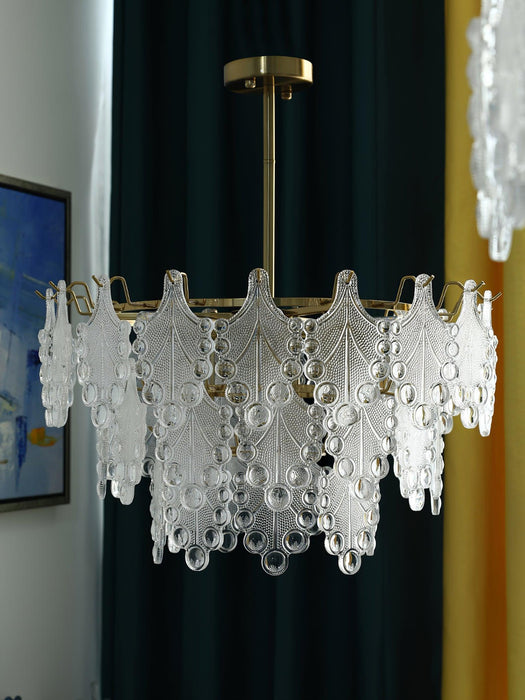 Tiered Carved Glass Chandelier-DWHOME