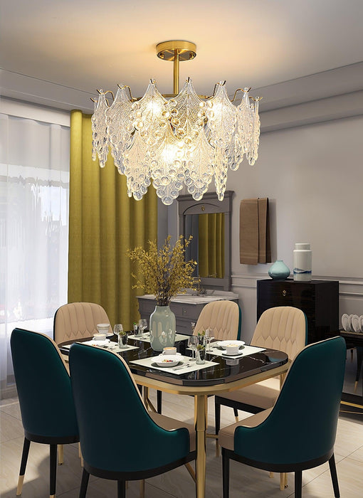 Tiered Carved Glass Chandelier-DWHOME