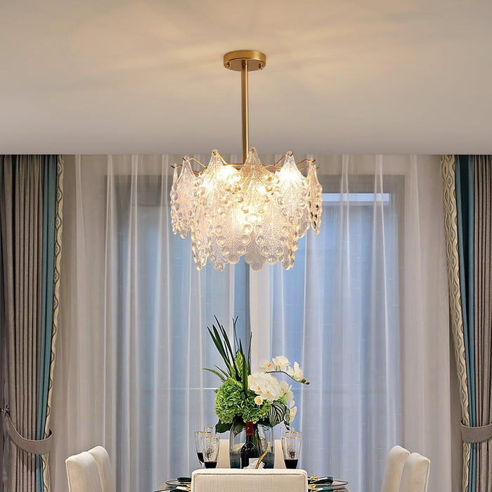 Tiered Carved Glass Chandelier-DWHOME